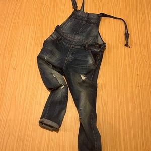 Zara distressed overalls. Worn 1x. Immaculate condition. Slim designer fit.